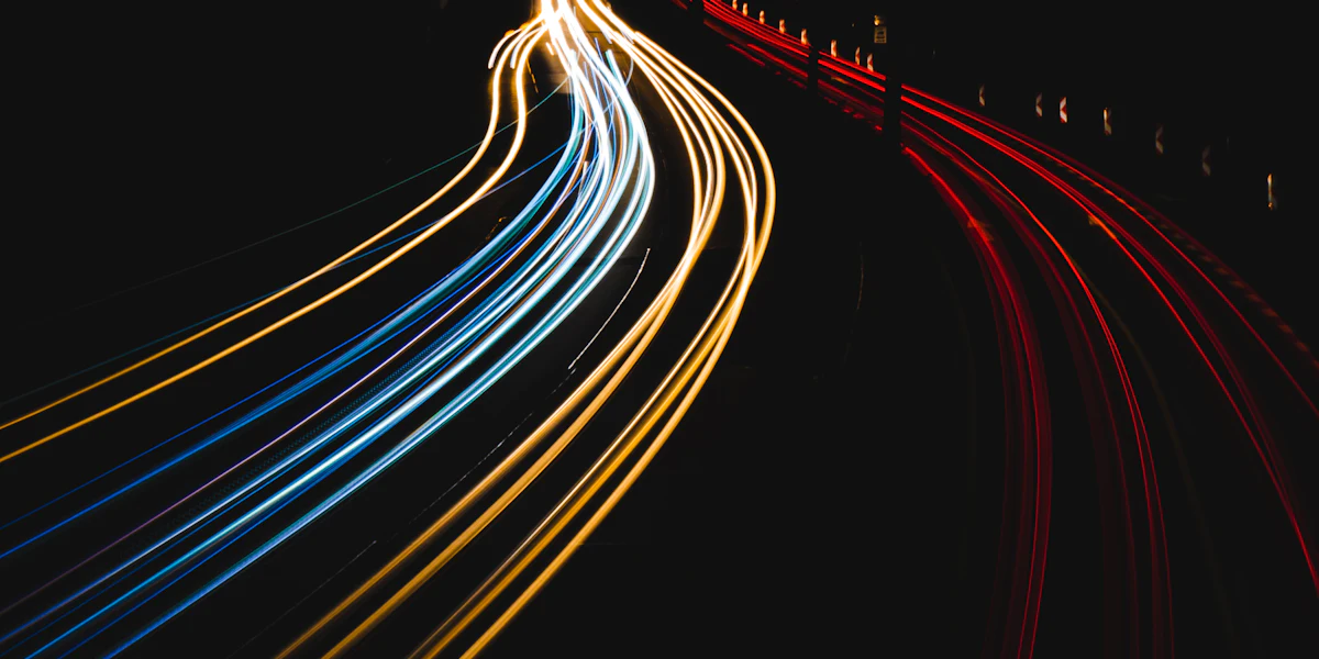 Night photo with light trails — enhanced result