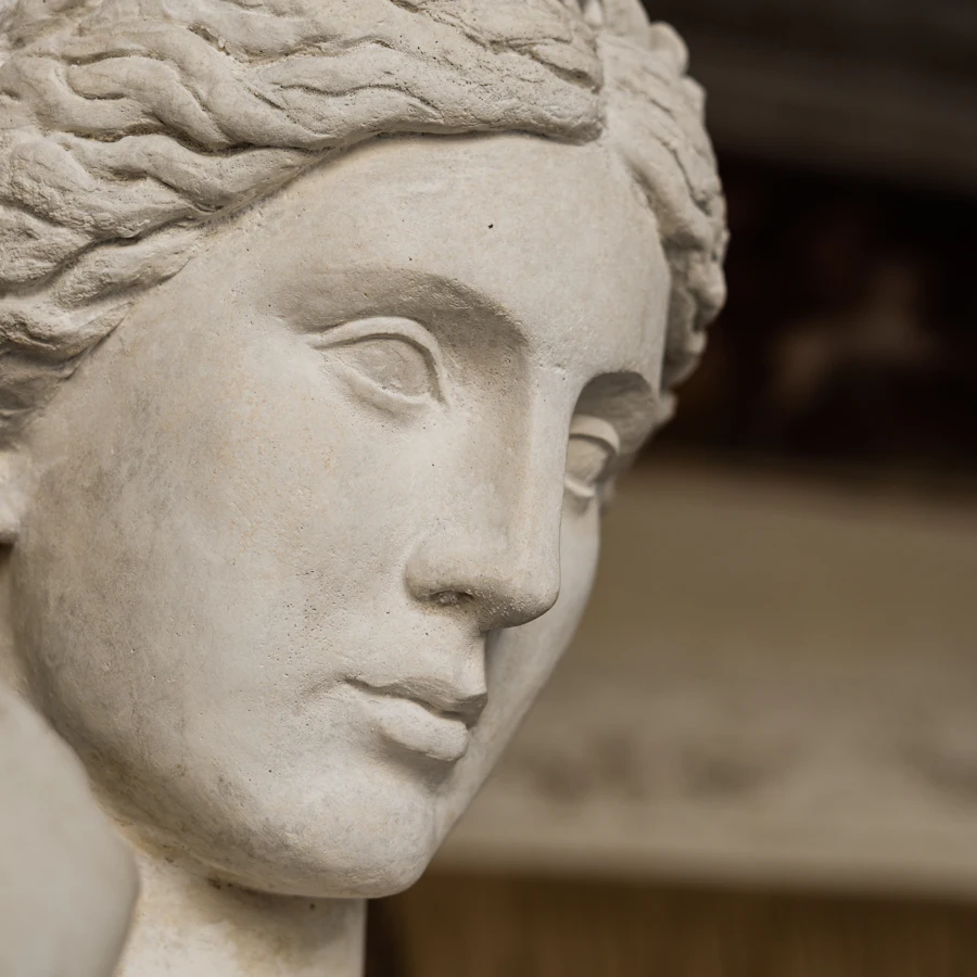Detail of a marble statue — enhanced result